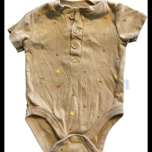 Tahari Brown Bodysuit Soft Henley Relaxed Fit